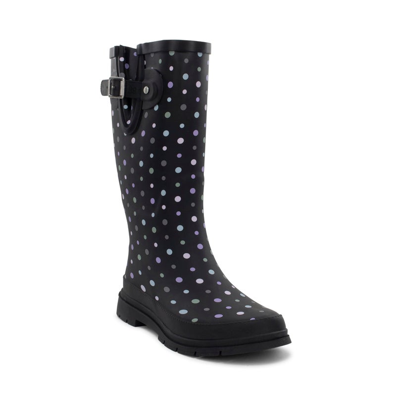Western Chief Women's Ditsy Dot Tall Waterproof Rain Boot, 8