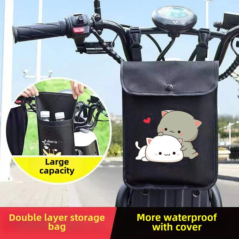 Generic Waterproof Large Capacity Bike Pouch Couple Bear [New Double Layer Waterproof Thickened Large Size with Cover]