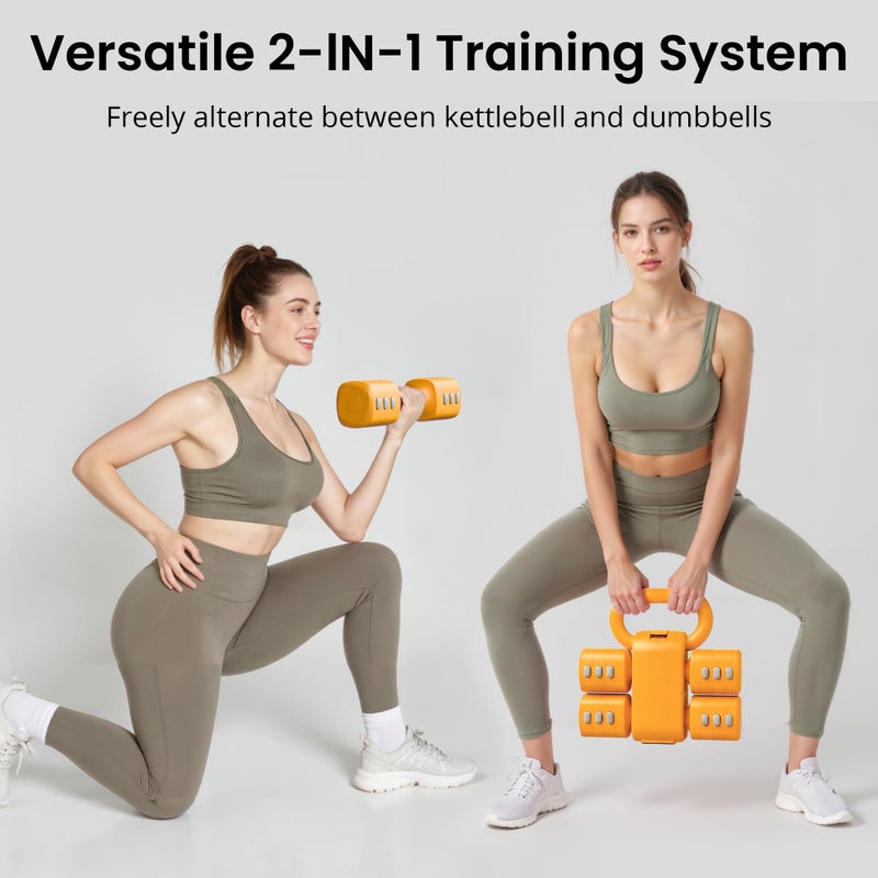 RYGEO 2-in-1 Adjustable Dumbbell Set for Women - 4 Levels (2.2lbs to 12.1lbs) - Home Gym Weights for Women at Home - Fitness Dumbbells - Image 3