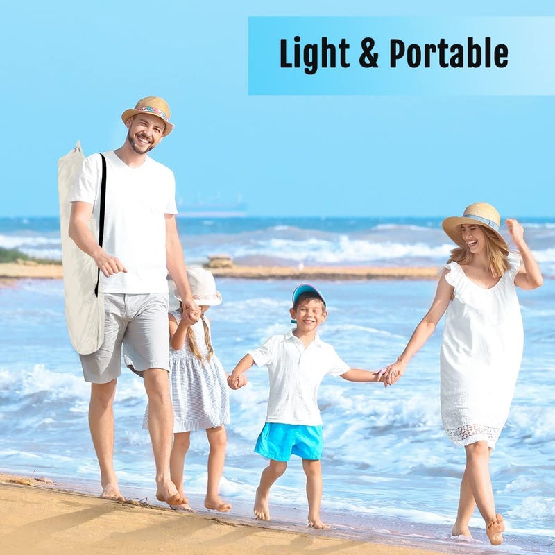 WhiteFang Deluxe XL Pop Up Beach Tent Sun Shade Shelter for 3-4 Person, UV Protection, Extendable Floor with 3 Ventilating Windows Plus Carrying Bag, Stakes, and Guy Lines (Baby's Breath) - Image 5