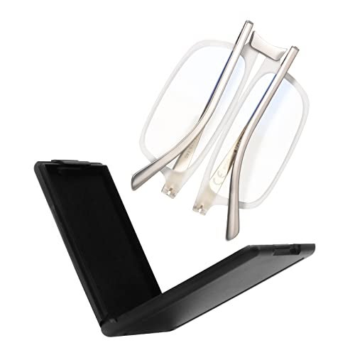SKYOAK Evolved Folding Reading Glasses For Women Men Blue Light Blocking Anti UV Eyestrain Foldable Portable Compact Readers with Flat Hard Case Pocket Computer glasses 1.25 CLEAR - Image 1