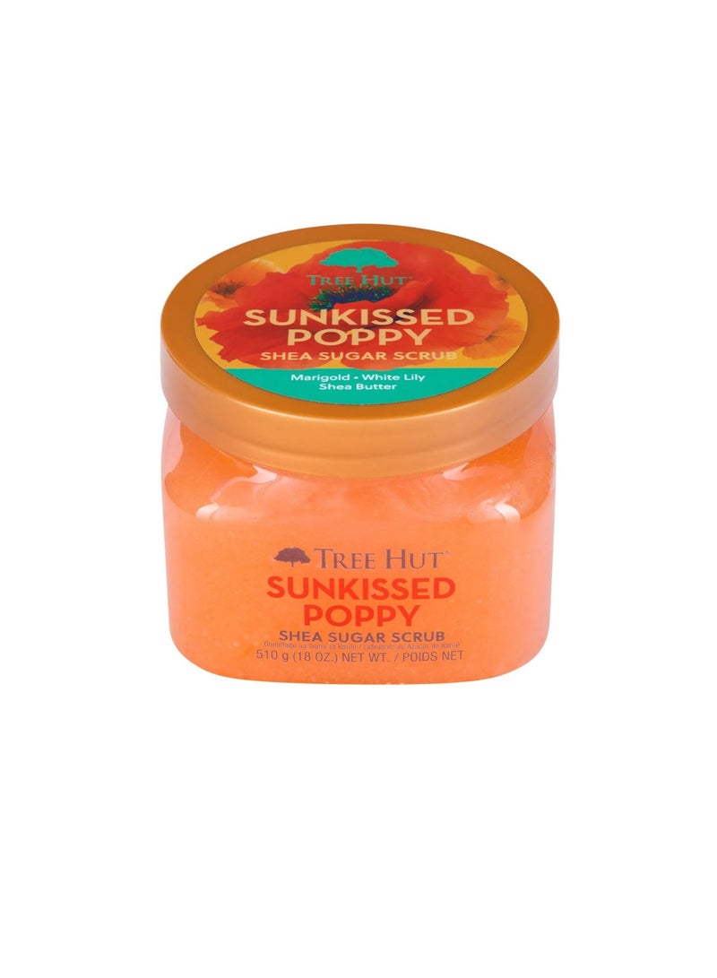 تري هت مقشر سكر الشيا بخشخاش الشمس، 18 أونصة (510 جم) | مقشر للجسم بزبدة الشيا والزيوت المغذية والتركيبة الغنية بالفيتامينات | بشرة ناعمة وناعمة ومتوهجة | رائحة زهور فاكهية طازجة - Image 3