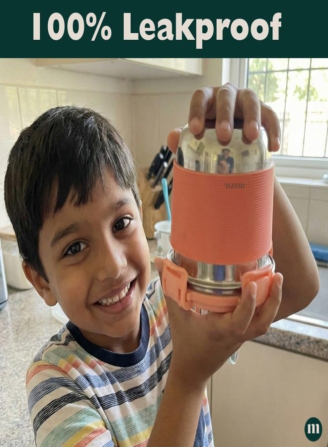 مارو كوب مارو ستيل للأطفال/الرضع/الصغار، سعة 300 مل، قطعتان، مصنوع من الفولاذ المقاوم للصدأ، مزود بأغطية وماصة، ومقبض سيليكون مانع للانزلاق لمنع الانسكاب، سهل الحمل والاستخدام - للماء والحليب والعصائر وغيرها - Image 4
