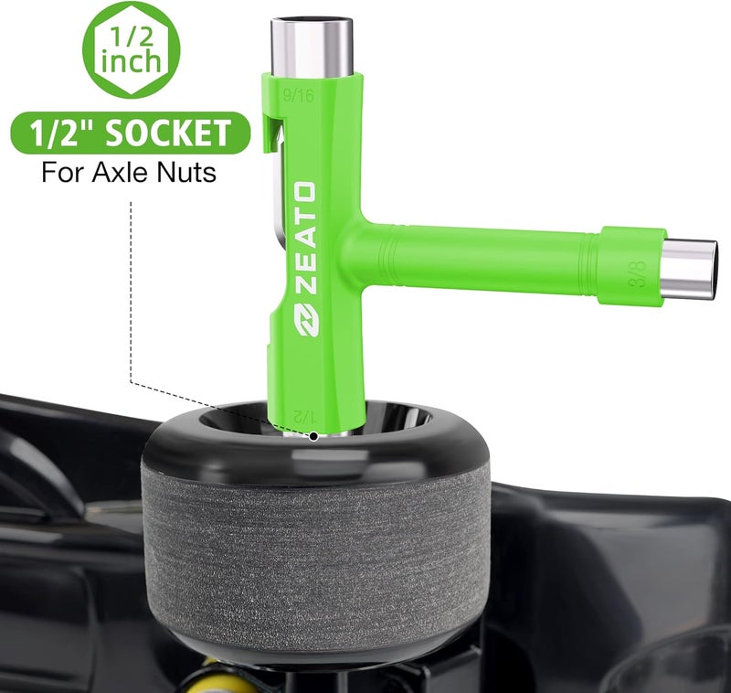 Zeato All-in-One Skate Tools Multi-Function Portable Skateboard T Tool Accessory with T-Type Allen Key and L-Type Phillips Head Wrench Screwdriver - Image 4