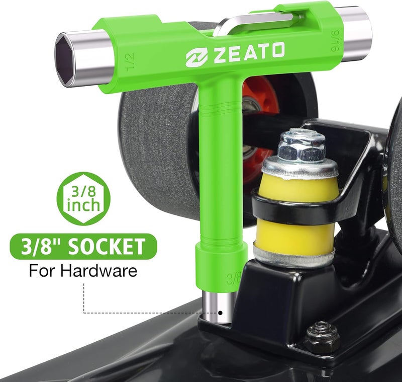 Zeato All-in-One Skate Tools Multi-Function Portable Skateboard T Tool Accessory with T-Type Allen Key and L-Type Phillips Head Wrench Screwdriver - Image 5