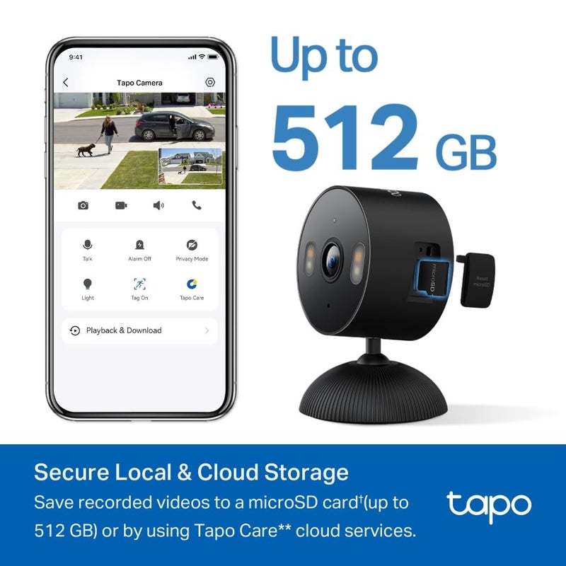 Tapo 1080p Indoor/Outdoor Security Camera - Free Person/Motion/Baby Cry Detection, Color Night Vision, IP65 Weatherproof, SD/Cloud Storage, Works w/Alexa & Google Home HybridCam, Black - Image 5