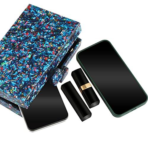 Gets Acrylic Purses and Handbags for Women Multicolor Perspex Geometric Patterns Box Clutch Elegant Banquet Evening Crossbody Handbag - Image 5