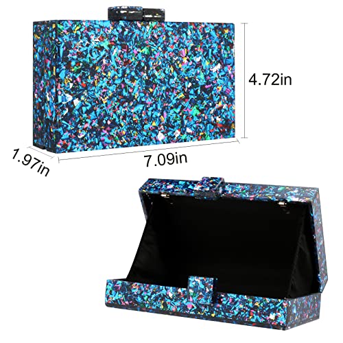 Gets Acrylic Purses and Handbags for Women Multicolor Perspex Geometric Patterns Box Clutch Elegant Banquet Evening Crossbody Handbag - Image 2