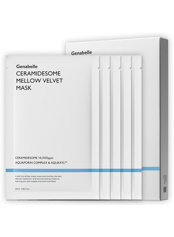 Genabelle Ceramidesome Mellow Velvet Mask - Deep Moisturizing & Soothing Face Mask with Ceramide, Vegan Formula for Sensitive Skin, Hydrating Korean Skincare for Dry & Damaged Skin, 5pcs - Image 1