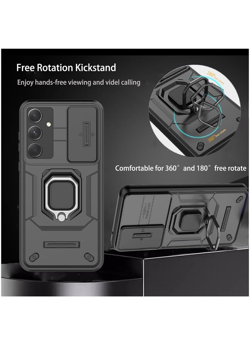 Phone Case for Samsung Galaxy A36/A56 5G with Slide Camera Cover Drop Protective Phone Case with Car Mount Holder - Image 4