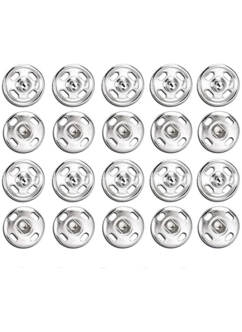 Estrico 12Pcs Sew-on Snap Buttons Stainless Steel Rustproof Metal Press Snap Fasteners Buttons For Sewing Wallet Bag Leather And Clothing (Silver, 12mm)  - Image 4