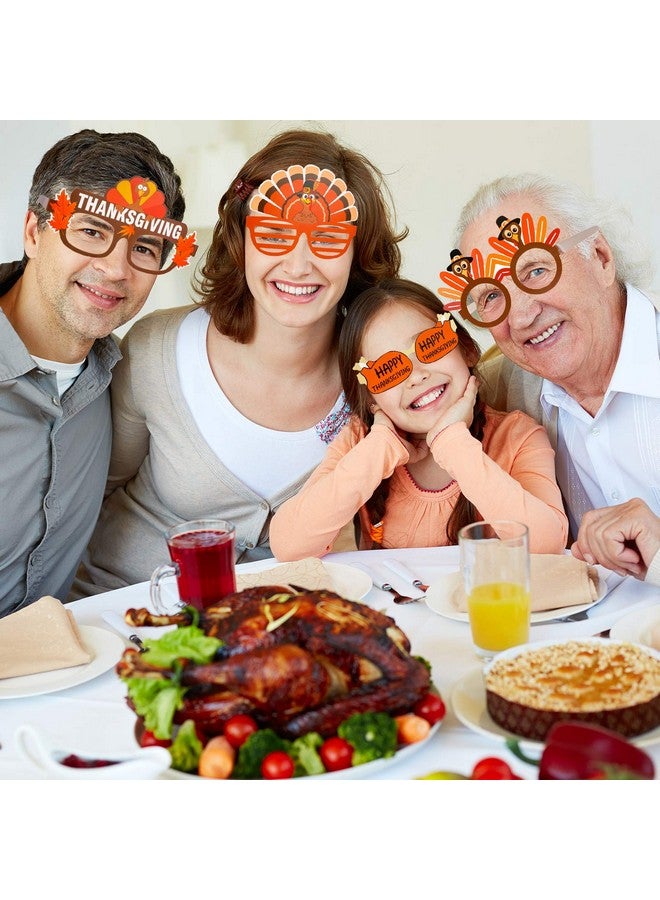 Konsait Thanksgivings Glasses Funny Thanksgiving Sunglasses Decorative Eyeglasses Photo Prop,Turkey Glasses,Fall Themed Birthday Decorations, Thanksgiving Party Favors Supplies Decor,24 Pack - Image 5