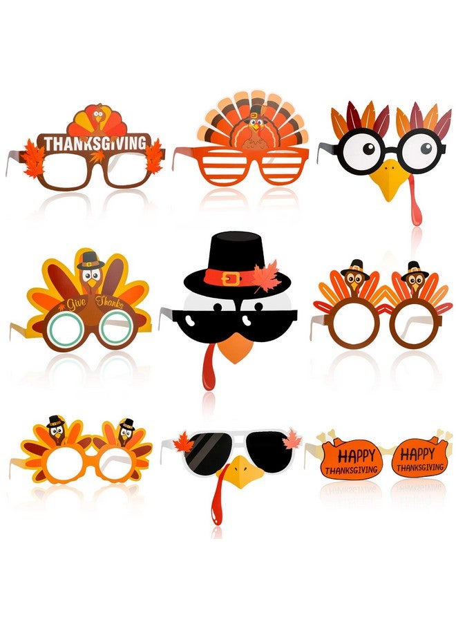 Konsait Thanksgivings Glasses Funny Thanksgiving Sunglasses Decorative Eyeglasses Photo Prop,Turkey Glasses,Fall Themed Birthday Decorations, Thanksgiving Party Favors Supplies Decor,24 Pack - Image 2