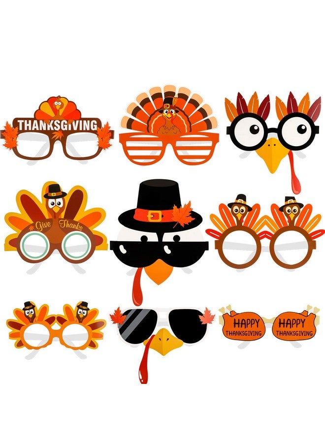 Konsait Thanksgivings Glasses Funny Thanksgiving Sunglasses Decorative Eyeglasses Photo Prop,Turkey Glasses,Fall Themed Birthday Decorations, Thanksgiving Party Favors Supplies Decor,24 Pack - Image 1