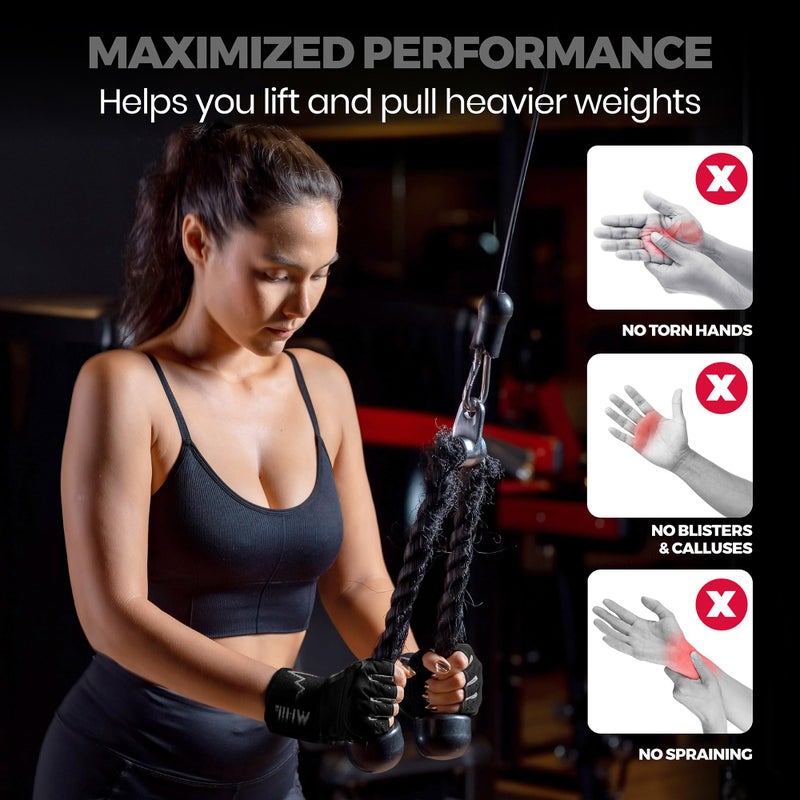 MhIL Workout Gloves for Women â€“ Breathable Gym Gloves for Women with Palm Protection and Enhanced Grip â€“ Padded Weight Lifting Glove for Womens with Wrist Wraps Support Weightlifting Exercise Cycling - Image 4