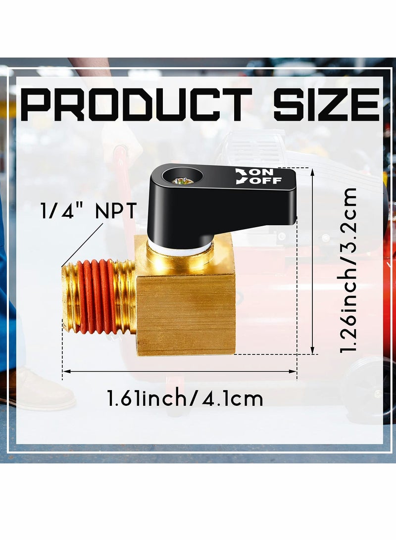 Zikra Air Compressor Valve, Brass Valve Mini Ball Drain 1/4" NPT Male x Female Thread Accessories for Compressors (2 Pcs) - Image 5