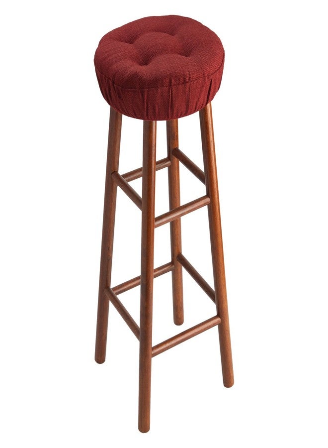 كلير فو وسادة كرسي بار دائرية مبطنة مانعة للانزلاق من Klear Vu Omega Gripper، مناسبة لغرف الطعام والمقاهي والحانات والمطاعم، مقاس 14 بوصة، لون أحمر ناري، عبوة من قطعتين - Image 4