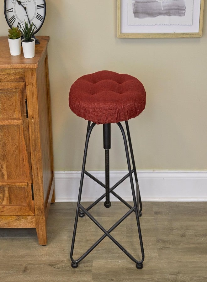 كلير فو وسادة كرسي بار دائرية مبطنة مانعة للانزلاق من Klear Vu Omega Gripper، مناسبة لغرف الطعام والمقاهي والحانات والمطاعم، مقاس 14 بوصة، لون أحمر ناري، عبوة من قطعتين - Image 2