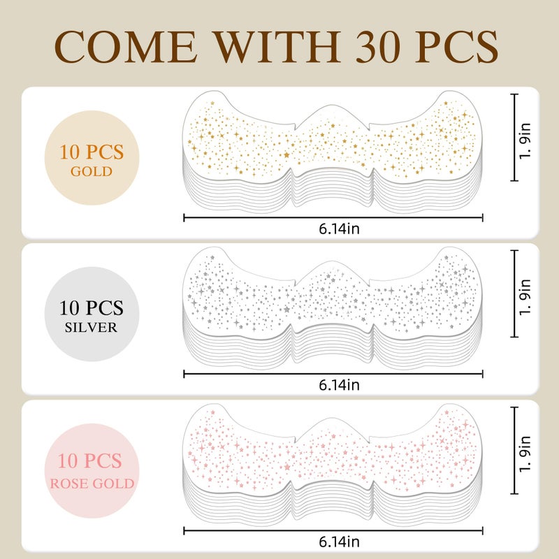 Diesetsr Glitter Freckles Face Tattoo, 30PCS Body Glitter Christmas Face Tattoos, Sparkle Patches for Women, Waterproof Fake Freckles,Festival Rave Outfits Festival Decorations (GOLD&Silver&Rose Gold) - Image 2