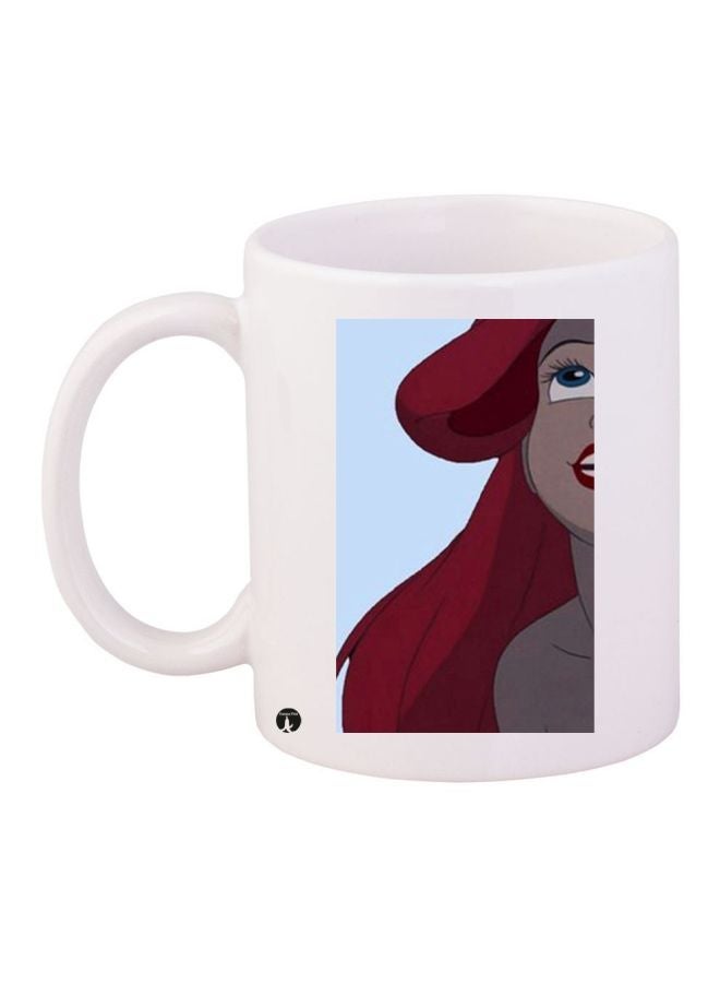 RYN Cartoon Printed Coffee Mug White/Red/Brown 11ounce