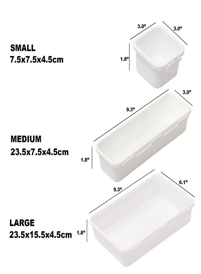 Cutting EDGE Interlocking Drawer Organizer Set of 10, Divider/Separator Plastic Trays for Flatware, Cutlery u0026 Desk Storage for Household, Kitchen u0026 Office (White) - Image 4