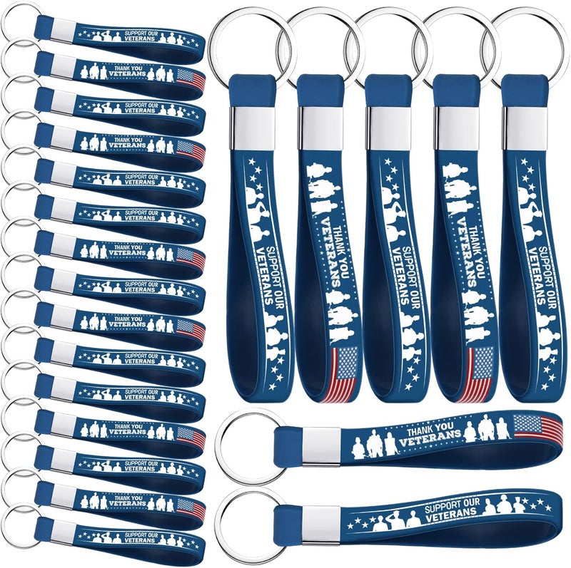 Equsion 100 Pcs Veterans Day Gift Silicone Keychain Gifts Set Military Day Party Favors Bulk Patriotic Party Decoration Supplies - Image 1