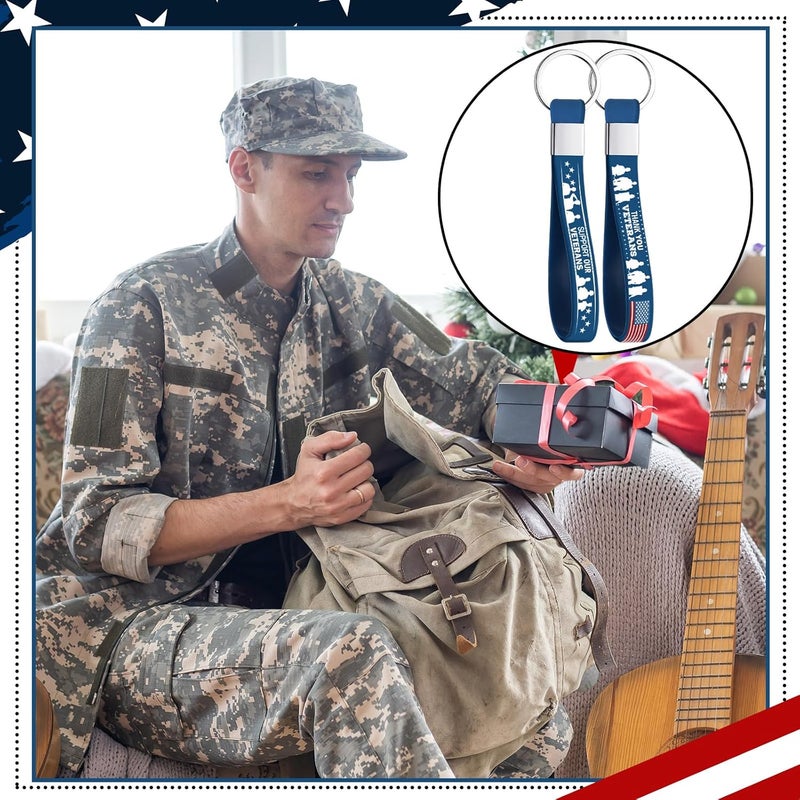 Equsion 100 Pcs Veterans Day Gift Silicone Keychain Gifts Set Military Day Party Favors Bulk Patriotic Party Decoration Supplies - Image 5