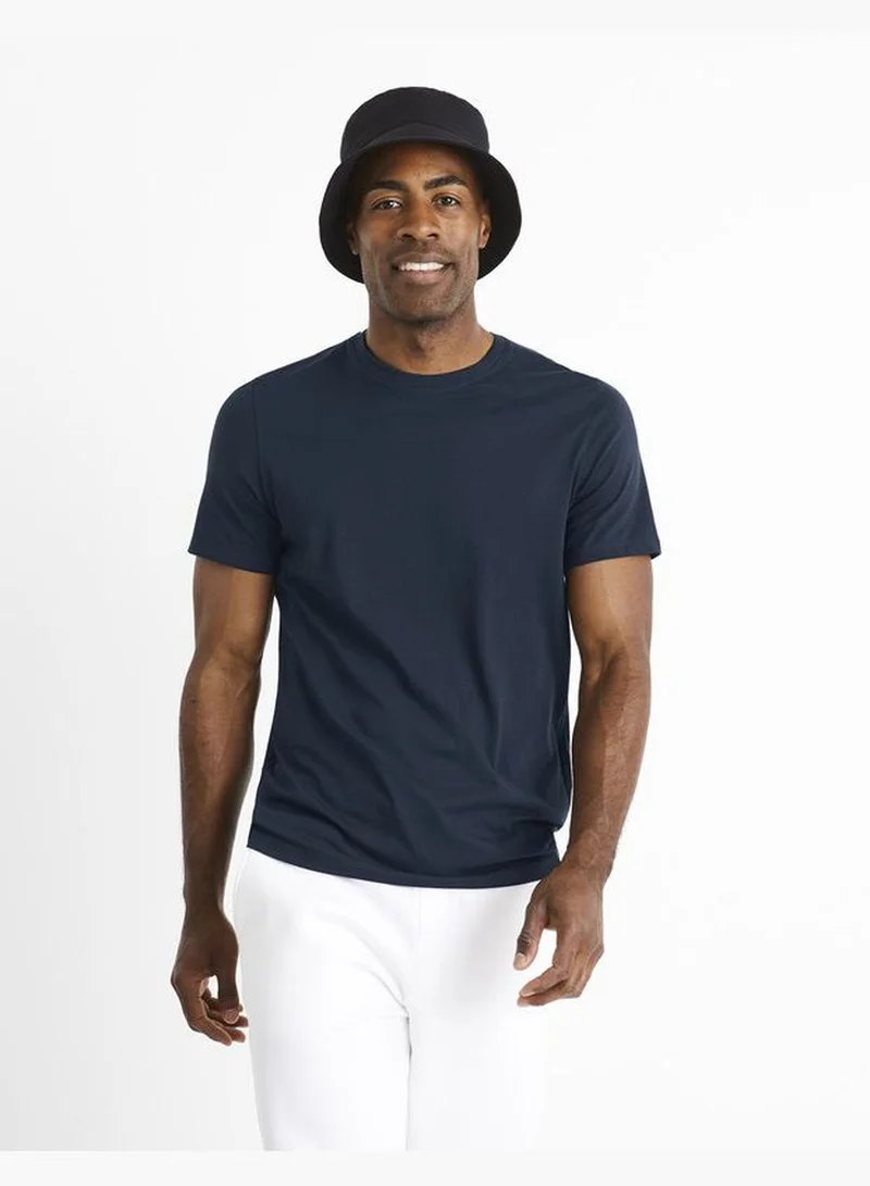سيليو Celio Casual Crew Neck T-shirts & Vests - Blue