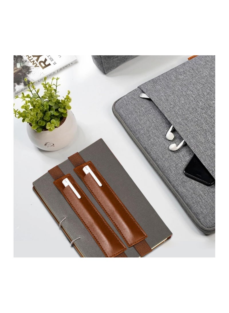 SOLARAE 6 Pcs Elastic Band Pen Holder for Notebook Pencil Holder PU Leather Pen Sleeve Pouch for Hardcover Journals Pen Holder Hold 1 Pen Detachable for Planner Notebook - Image 4