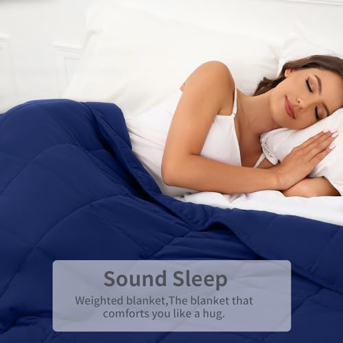 PRETTY NIGHT Weighted Blanket Queen Size NavyBlue 60''x80''x12lbs Weighted Blankets for Adults Heavy Blanket is Comfortable and Cozy - Image 2