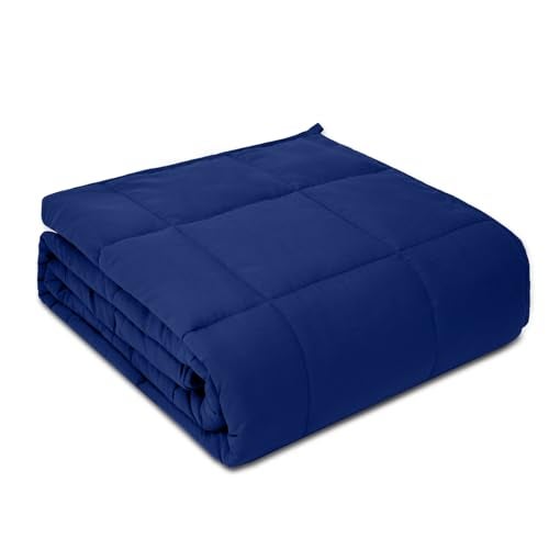 PRETTY NIGHT Weighted Blanket Queen Size NavyBlue 60''x80''x12lbs Weighted Blankets for Adults Heavy Blanket is Comfortable and Cozy - Image 1