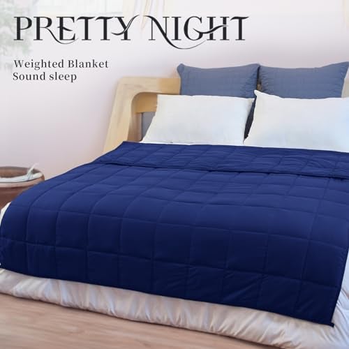 PRETTY NIGHT Weighted Blanket Queen Size NavyBlue 60''x80''x12lbs Weighted Blankets for Adults Heavy Blanket is Comfortable and Cozy - Image 3