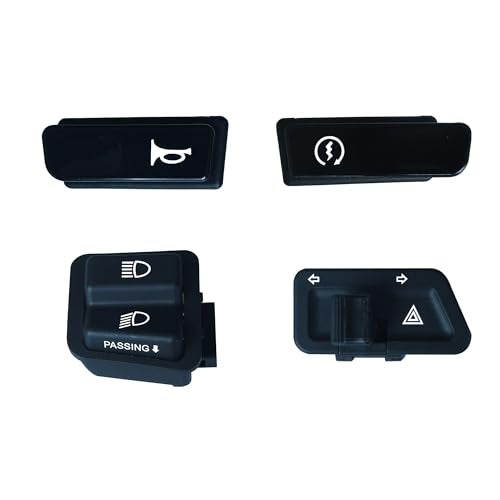 NIKAVI Modular 2 Way Switches Combo, Starter, Horn, Dim/Dip With Passing, Indicator With Parking (MS6, MS7, MS28, MS29), Black - Image 1