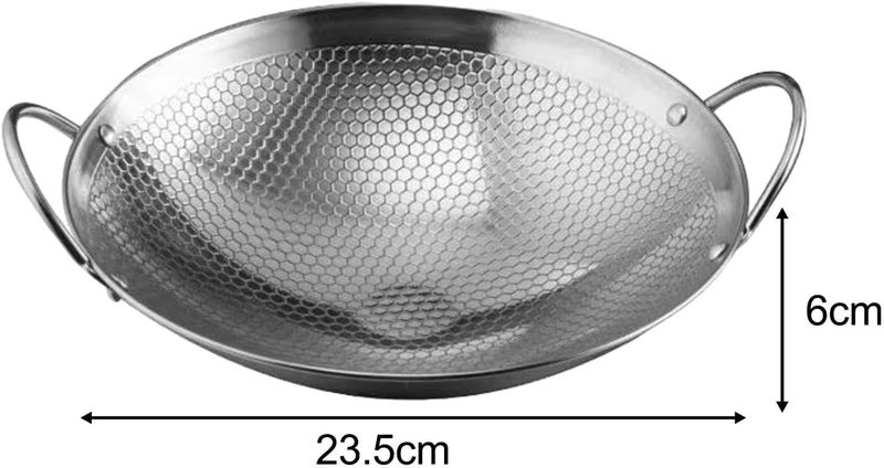 Stainless Steel Wok Double Ear Nonstick Deep Skillet Pot Thickened Fry Pan Wire Drawing Design Cookware Suitable for Family Use Daily Cooking, 9inch - Image 3