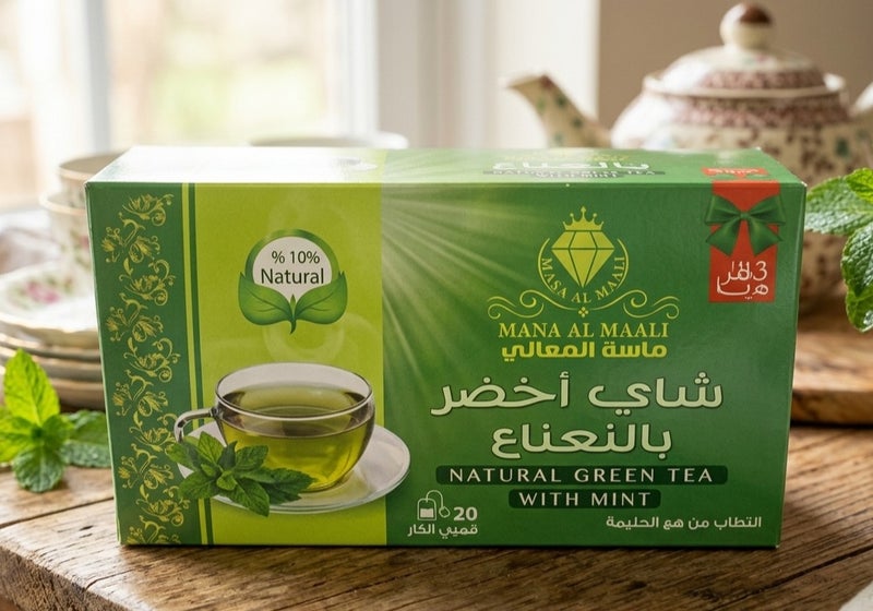 Masa Al Maali Green Tea with Mint, 20 Bags