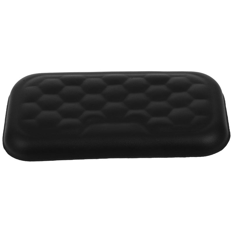 Compact Black Faux Leather Ergonomic Keyboard Wrist Support Pad with Elbow Rest for Office Gaming Study - Image 2