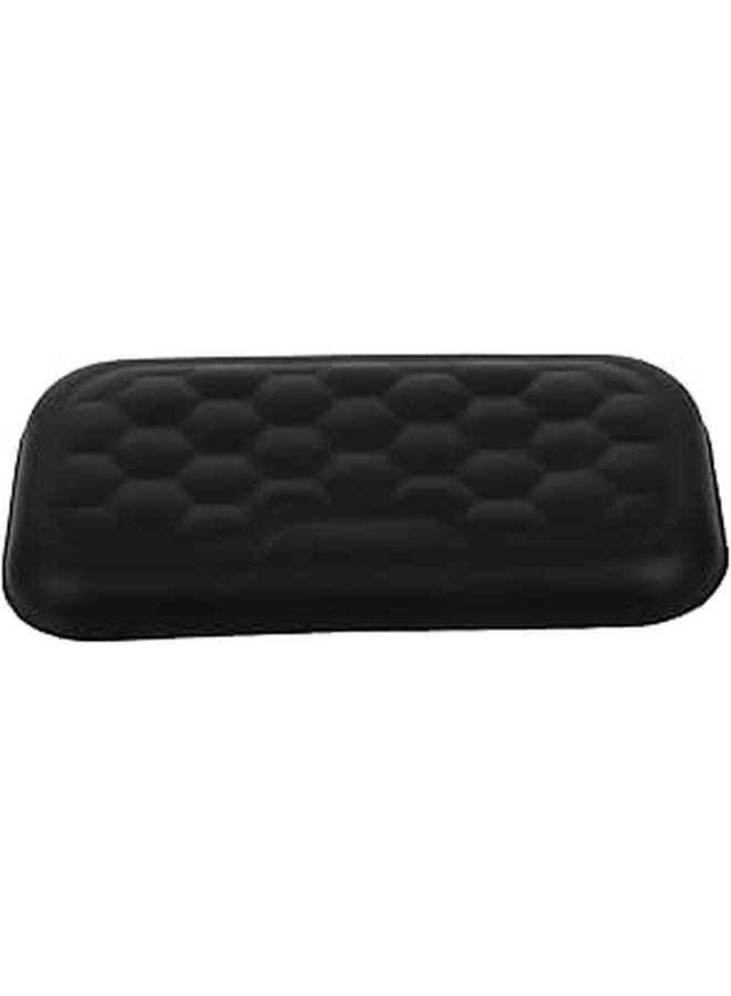 Compact Black Faux Leather Ergonomic Keyboard Wrist Support Pad with Elbow Rest for Office Gaming Study - Image 1