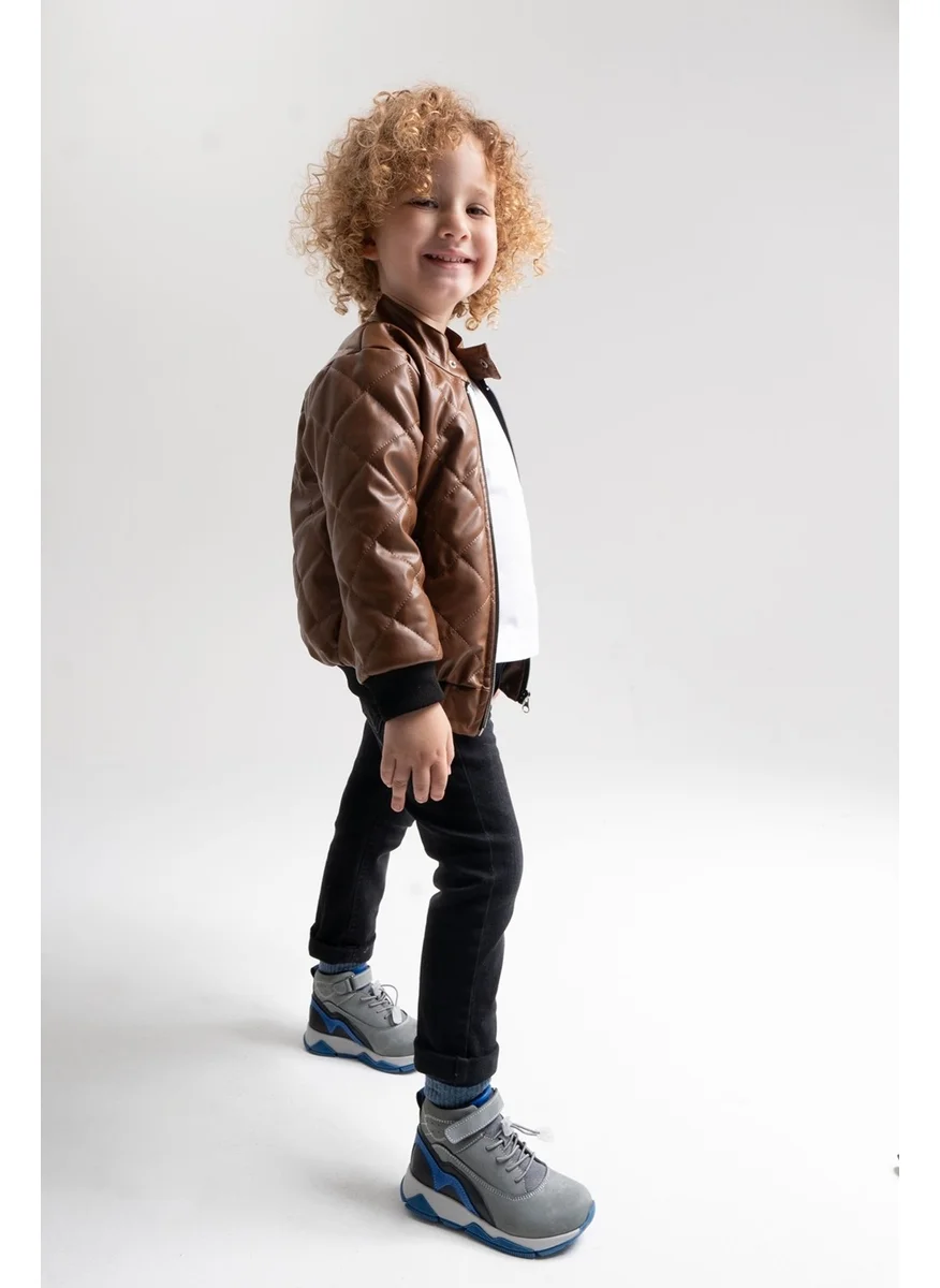 ام ان بي سي Boy Gray Genuine Leather Anatomical Casual Boots