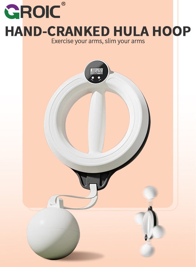 GROIC Rotation Arm Exerciser with Counter Smart, 360° Hand-Crank Forearm Trainer, Chest Trainer with 3 Display Modes, Shoulders and Arm Muscle, Arm Hoop Home Gym Workout Equipment - Image 2