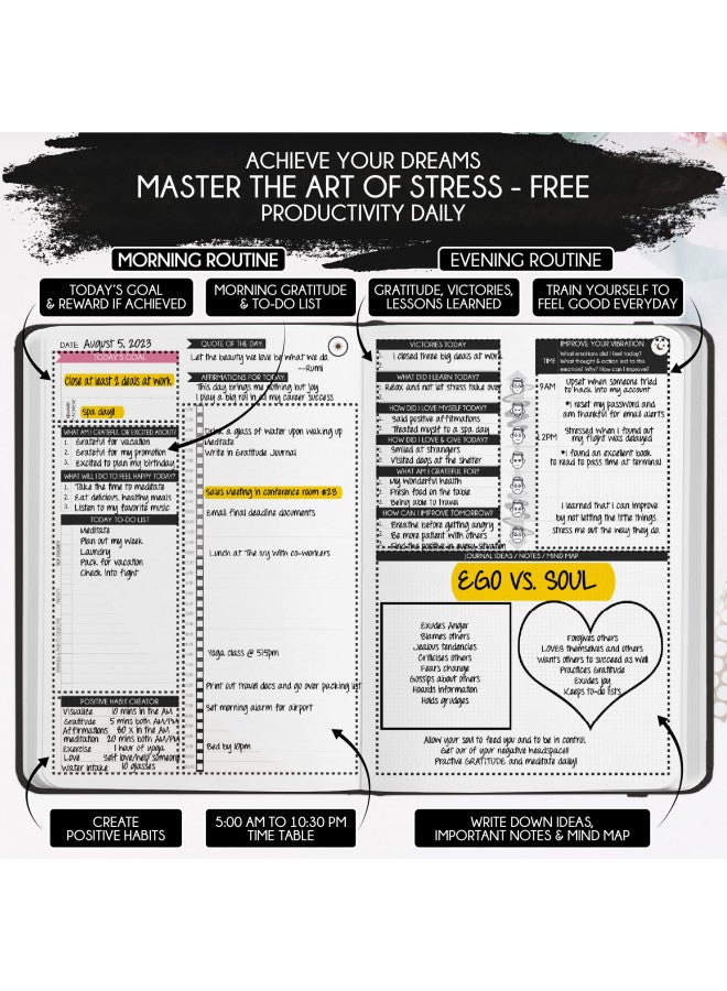 Freedom Mastery Self Care Journal and Manifestation Journal - 5 Minute Journal, A 90 Day Planner Journey, Creating Your Dream Life, Vision Board, Guided Journal, & Personal Gratitude Journal - Undated Daily Planner 