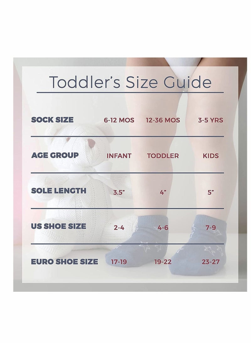 Y&D ELECDON Non Slip Toddler Socks, Anti Skid Athletic Socks with Grip, for Toddlers Boys or Girls, Anti-Slip Ankle Infants and Kids(12 Pairs) - Image 4