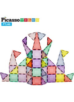 PicassoTiles PicassoTiles Dazzling Glitter Magnetic Building Blocks Set (48 Pieces)  - Image 3