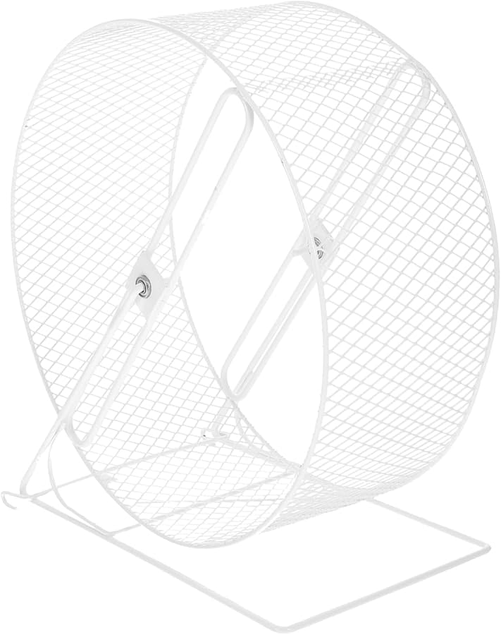 White Silent Hamster Running Wheel Small Animal Exercise Wheel with Stable Stand - Image 1