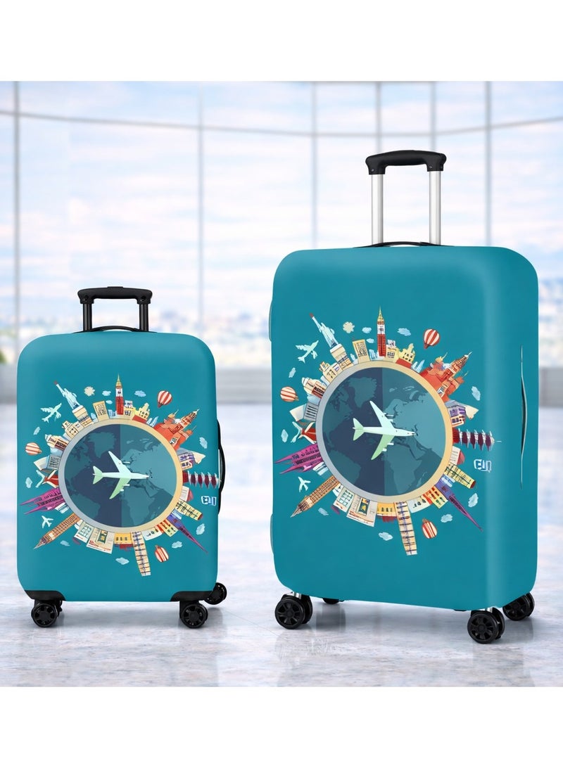 Maanys Luggage Cover Protector, Spandex Suitcase Cover | Washable, Anti-Scratch Travel Gear for 18-32 Inch Bags (Green, M(22-24)) - Image 2