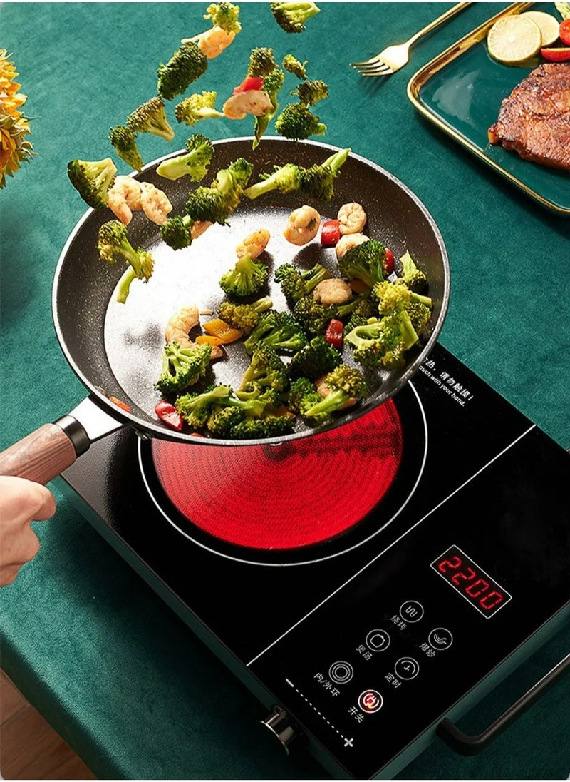 Meikk 2200W Single Infrared Cooker Ceramic Hot Plate for Cooking, with Adjustable Temperature & Stay Cool Handles, Suitable for Office/Home/Camp Use, Compatible for All Cookwares  - Image 2