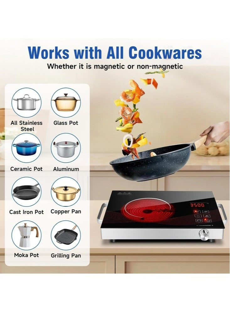 2200W Single Infrared Cooker Ceramic Hot Plate for Cooking, with Adjustable Temperature & Stay Cool Handles, Suitable for Office/Home/Camp Use, Compatible for All Cookwares - pzsku/Z9FD2B6194C4118183858Z/45/_/1739873669/65faa5c8-1d1e-4f18-89b8-b7ea80e5d975