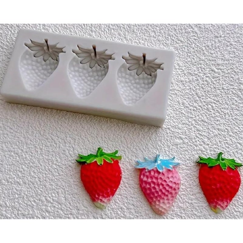 Skytail 2 Pack Blueberry & Strawberry Silicone Fondant Molds Gumpaste Chocolate Candy Cake Decoration Cupcake Topper Jello Gummy Ice Cube Sugarcraft Clay Epoxy Resin Craft Candle Food Dessert Waxmelts - Image 3