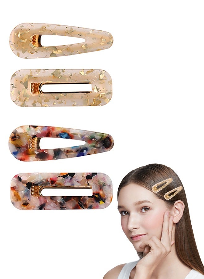 Beyond 4 Pcs Acrylic Resin Hair Clips, Geometric Alligator Hair Barrettes, Hair Accessories for Women Girls (Colorful) - Image 1