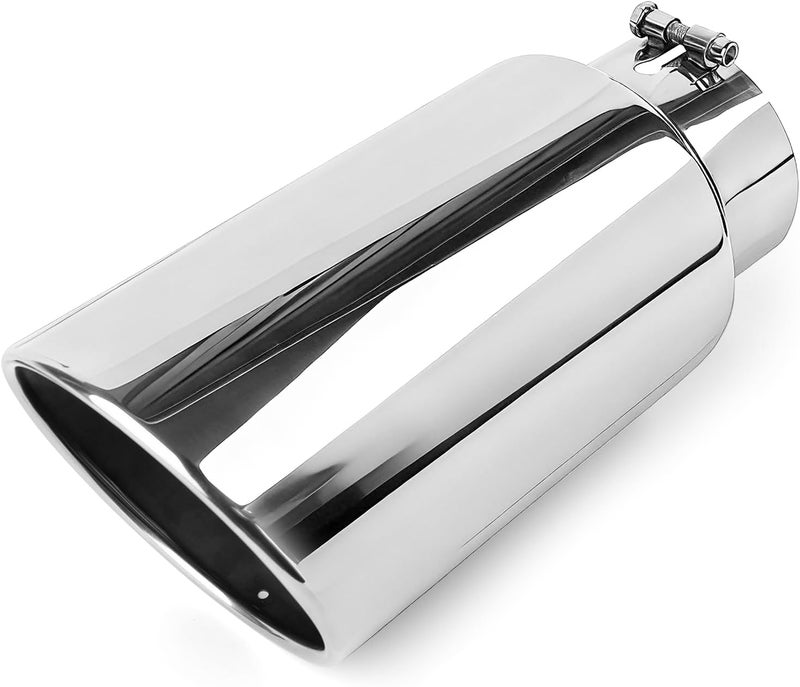 Anki RP Remarkable Power 5" Inlet 7" Outlet 15" Long Stainless Steel Rolled Edge Diesel Exhaust Tip - Image 1