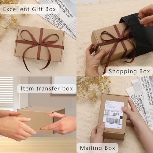 BIOBROWN 6x4x3" 50 Pack Corrugated Cardboard Boxes Small Shipping Box for Packaging Small Business Mailer Mailing Kraft - Image 3